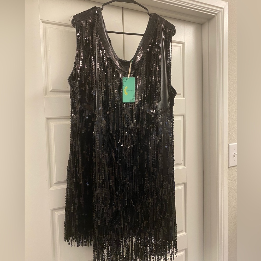 Black fringe dress